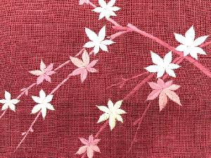 アンティーク　枝紅葉模様刺繍名古屋帯